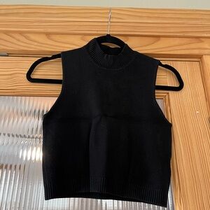Cooperative XS Black Sleeveless Mock Neck Crop Top